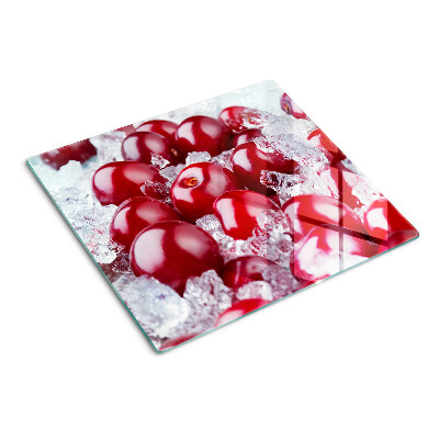 Schneidebrett glas Rote Trauben auf Eis