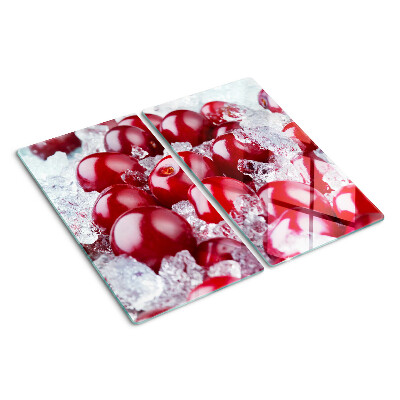 Schneidebrett glas Rote Trauben auf Eis