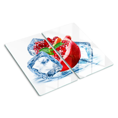 Glasschneidebrett Granatapfel im Eis