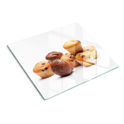 Schneidebrett glas Schokoladen-Vanille-Muffins