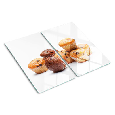 Schneidebrett glas Schokoladen-Vanille-Muffins
