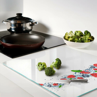 Schneidebrett glas Blumenmuster mit Beeren