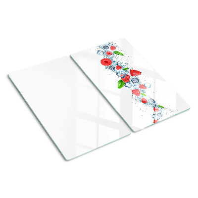 Schneidebrett glas Blumenmuster mit Beeren