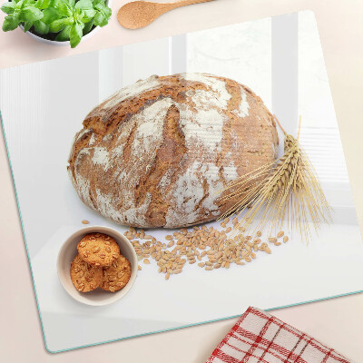 Glasschneidebrett Brot und Getreide