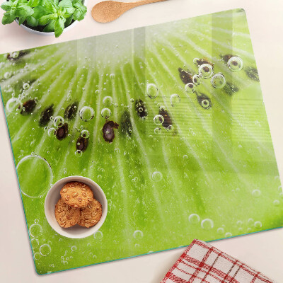 Schneidebrett glas Kiwi mit Wassertropfen
