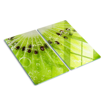 Schneidebrett glas Kiwi mit Wassertropfen