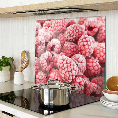Schneidebrett glas Himbeeren in einer frischen Edition