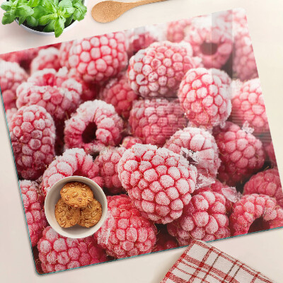 Schneidebrett glas Himbeeren in einer frischen Edition