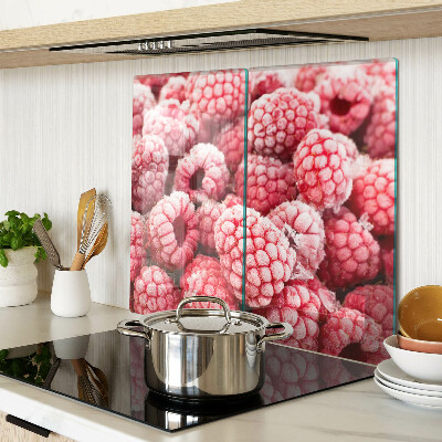Schneidebrett glas Himbeeren in einer frischen Edition