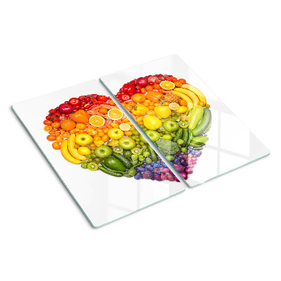 Glasschneidebrett Regenbogen-Fruchtherz