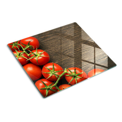 Schneidebrett glas Tomaten auf einem Holzhintergrund