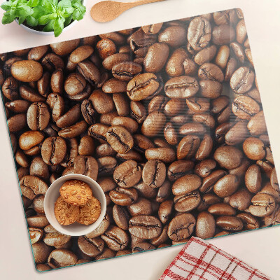 Glasschneidebrett Kaffeebohnen