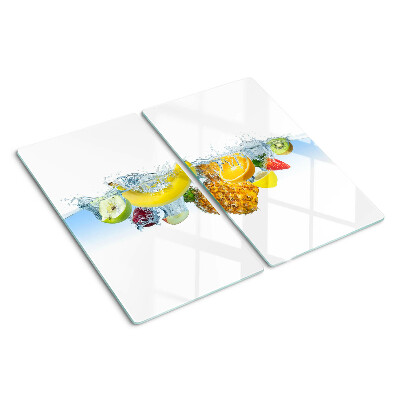 Glasschneidebrett Obst im Wasser
