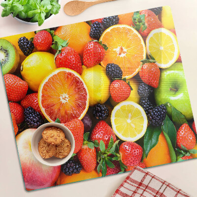 Schneidebrett glas Tropische Früchte und Beeren