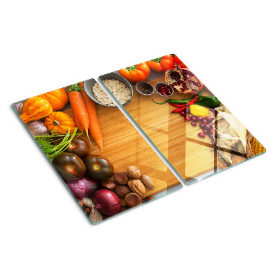 Glasschneidebrett Thema Gemüse und Obst