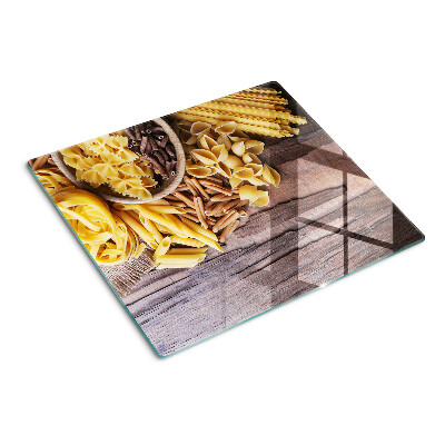 Schneidebrett glas Pasta und Holzakzente