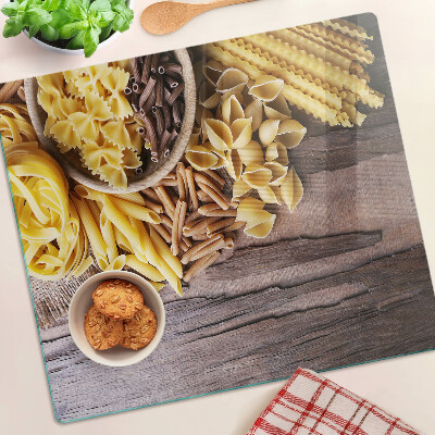 Schneidebrett glas Pasta und Holzakzente