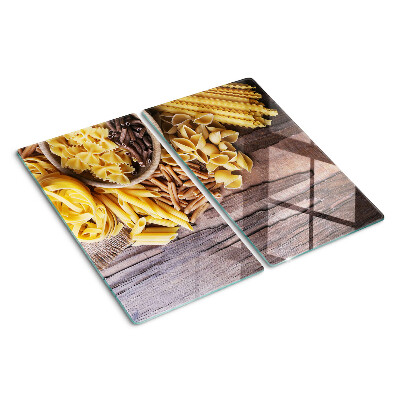 Schneidebrett glas Pasta und Holzakzente