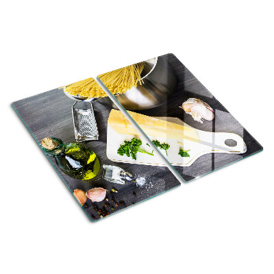 Glasschneidebrett Küchenzubehör und Zutaten