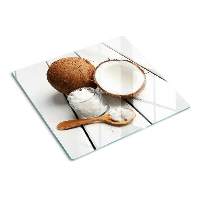 Glasschneidebrett Kokosnuss und ihre Produkte