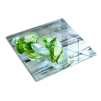 Schneidebrett glas Minz- und Gurkencocktails