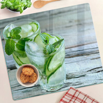 Schneidebrett glas Minz- und Gurkencocktails