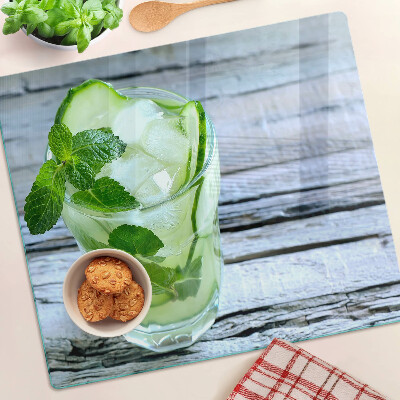 Schneidebrett glas Erfrischender Cocktail mit Minze