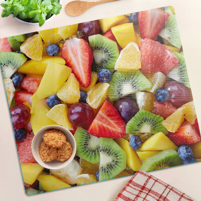 Schneidebrett glas Obstsalat