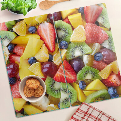 Schneidebrett glas Obstsalat