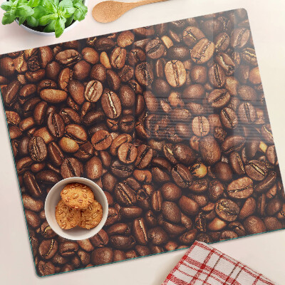 Glasschneidebrett Kaffeebohnen