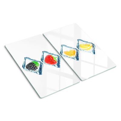 Schneidebrett glas Früchte im Eis
