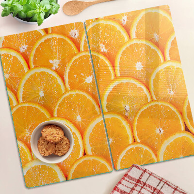 Glasschneidebrett Orangenscheiben