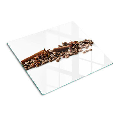 Schneidebrett glas Kaffee und Gewürze
