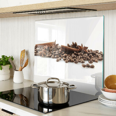 Schneidebrett glas Kaffee und Gewürze