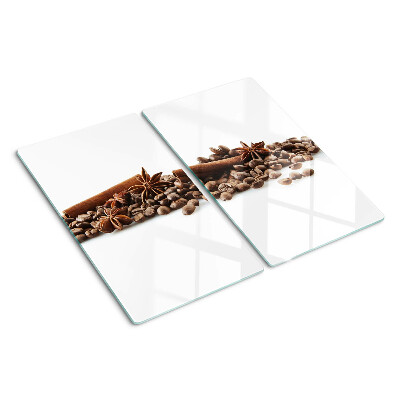 Schneidebrett glas Kaffee und Gewürze