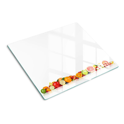 Schneidebrett glas Zitrusfrüchte in Pastellfarben