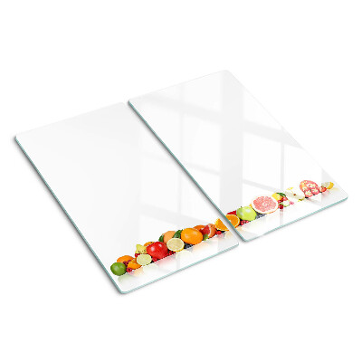 Schneidebrett glas Zitrusfrüchte in Pastellfarben