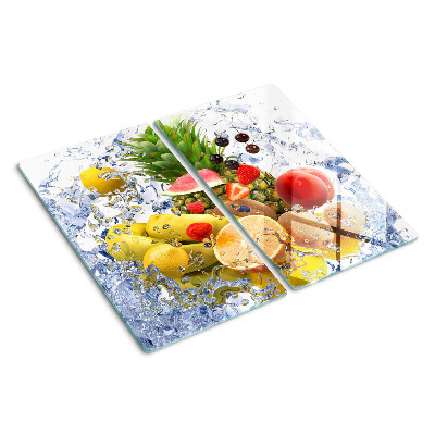 Glasschneidebrett Obst im Wasser
