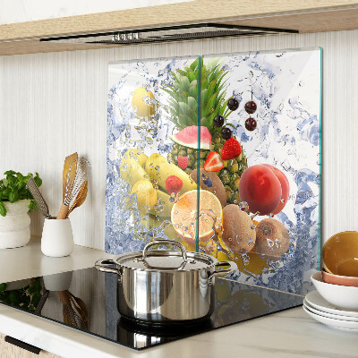 Glasschneidebrett Obst im Wasser