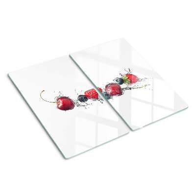 Glasschneidebrett Obst im Wasser