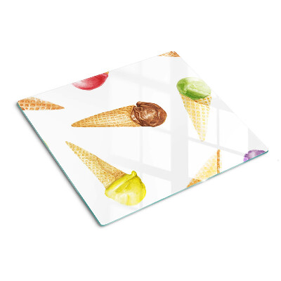 Glasschneidebrett Eis in der Waffeltüte