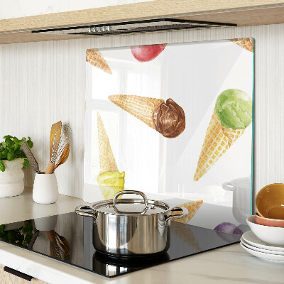 Glasschneidebrett Eis in der Waffeltüte