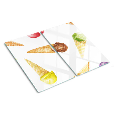 Glasschneidebrett Eis in der Waffeltüte