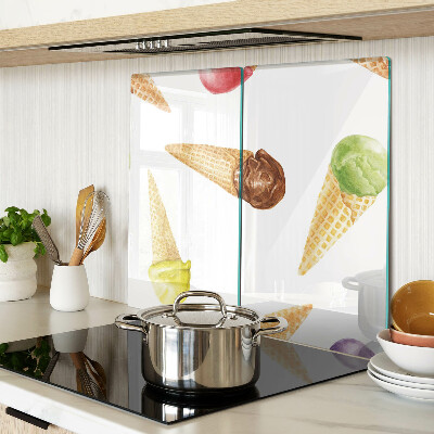 Glasschneidebrett Eis in der Waffeltüte