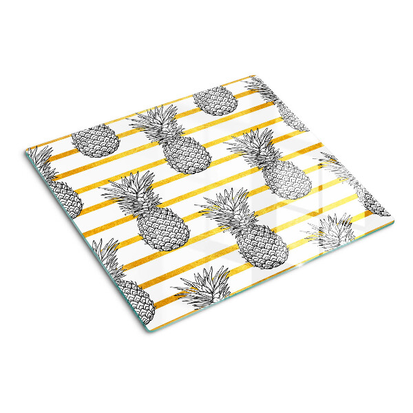 Glasschneidebrett Ananas in Streifen