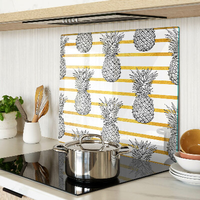 Glasschneidebrett Ananas in Streifen
