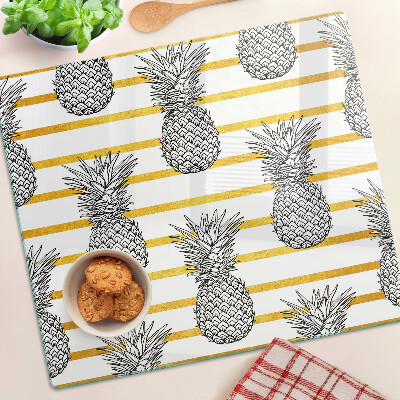Glasschneidebrett Ananas in Streifen
