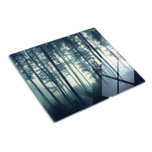 Schneidebrett glas Wald im Nebel