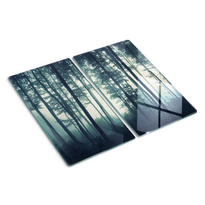 Schneidebrett glas Wald im Nebel