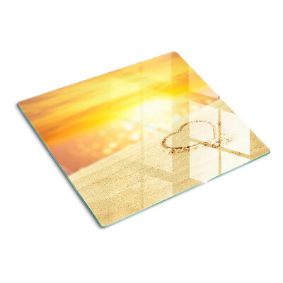 Glasschneidebrett Strand bei Sonnenuntergang